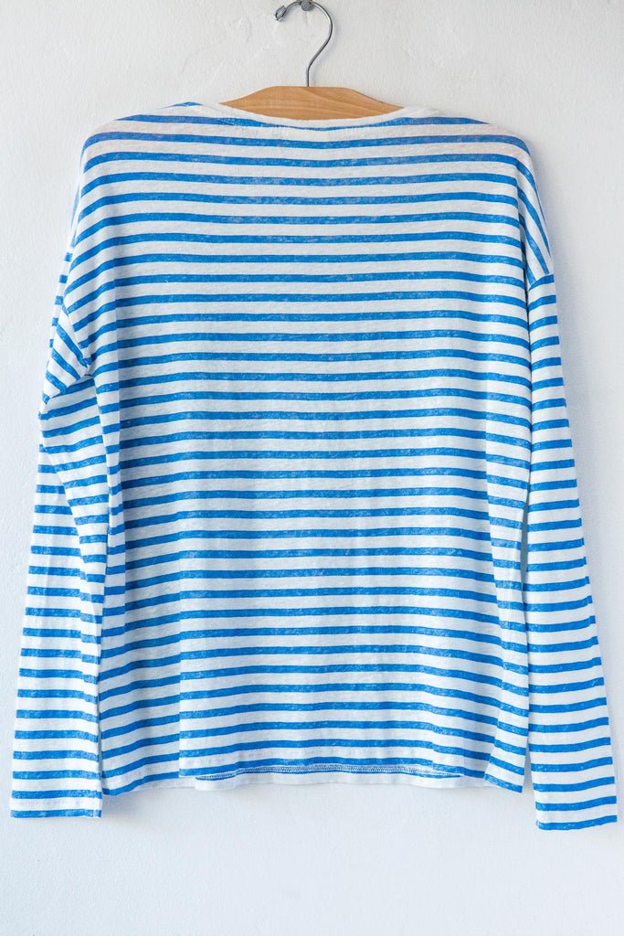 Tessy LS Knit T-Shirt - Ecru & Pacific - Joy
