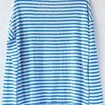 Tessy LS Knit T-Shirt - Ecru & Pacific - Joy