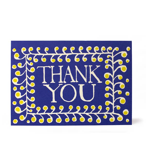 Thank You Blue Greeting Card - Joy