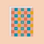 Thank You So Much Checkerboard Greeting Card - Joy