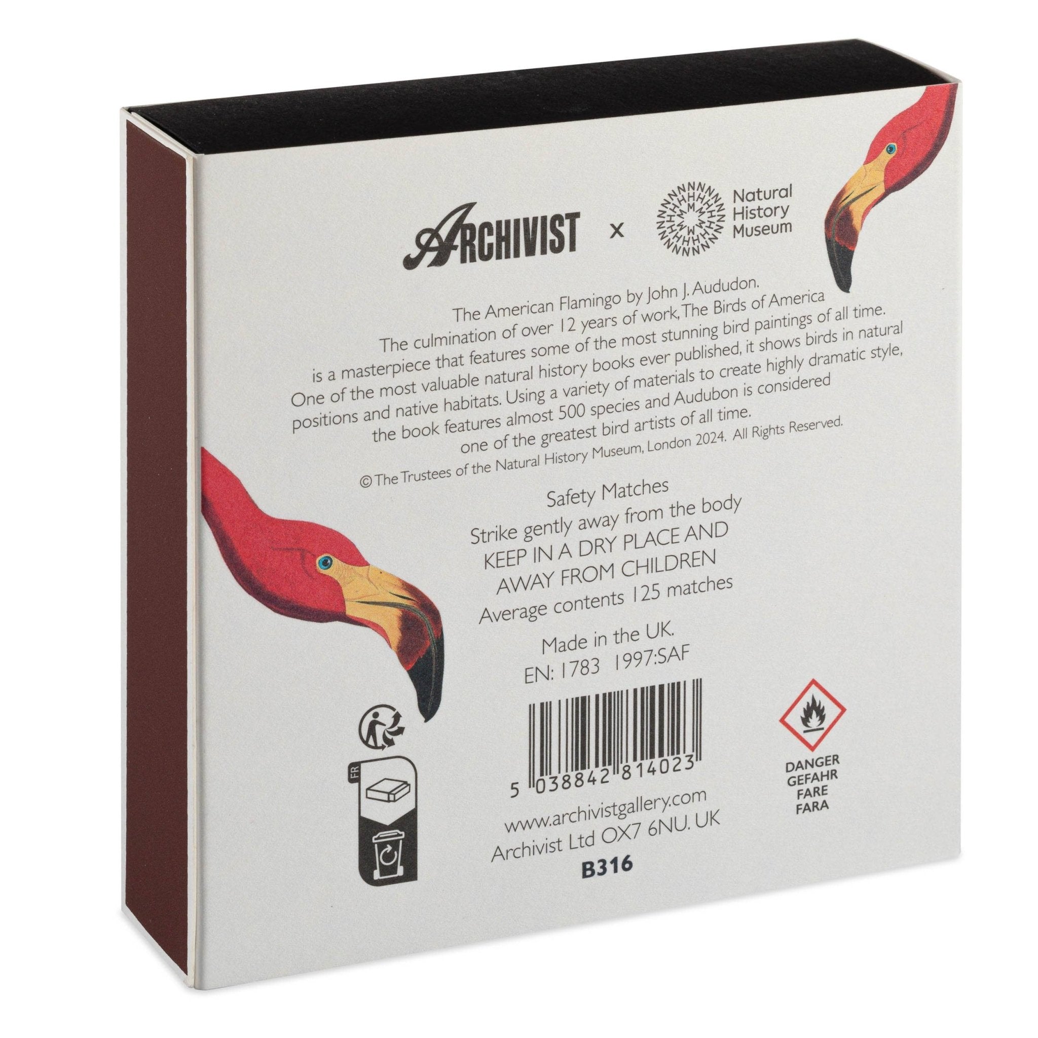 The American Flamingo | Square - Safety Matches - Joy