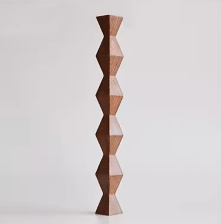 The Endless Column Small Wood Sculpture: Beech - Joy