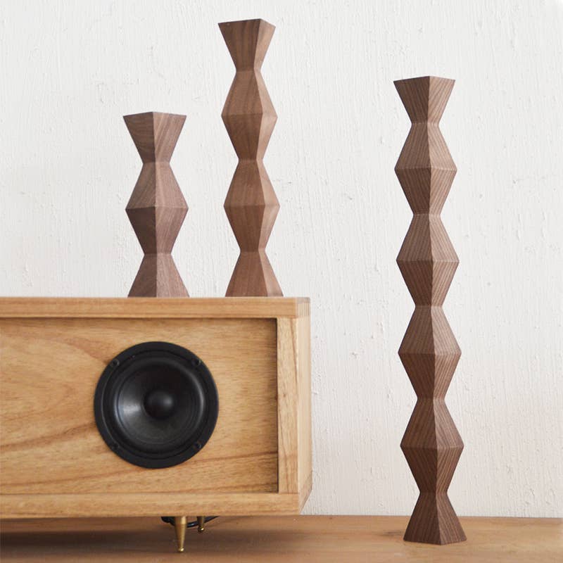 The Endless Column Small Wood Sculpture: Black Walnut - Joy