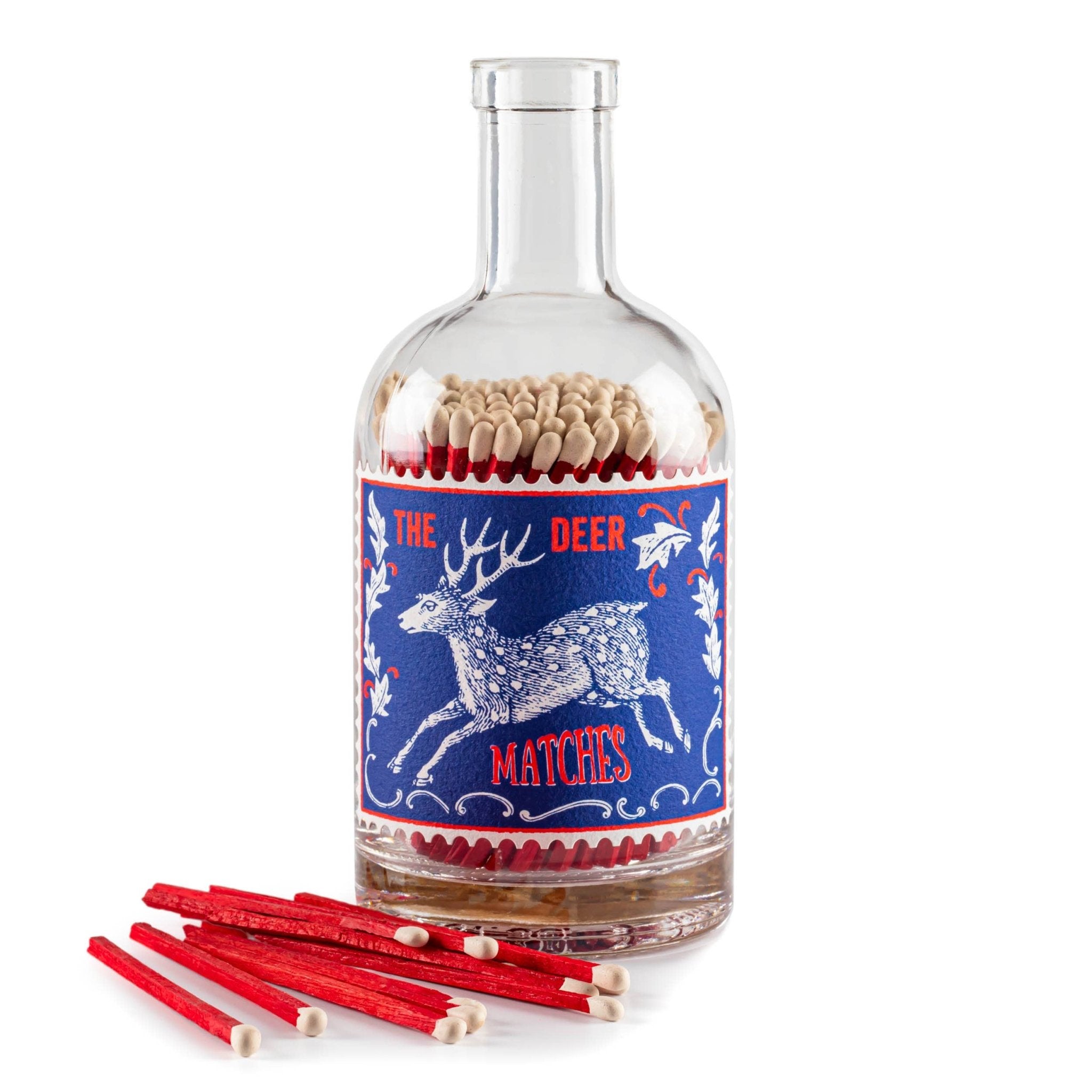 The Stag Glass Bottle Matches - Joy Gift Shoppe