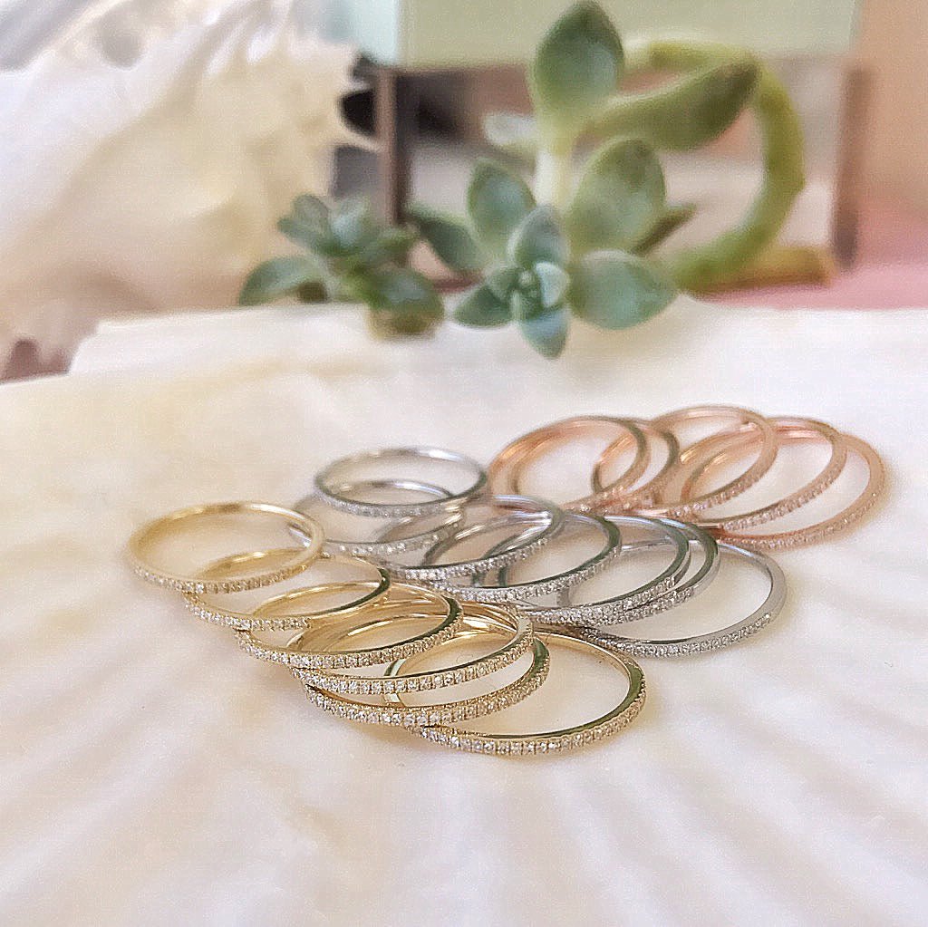 Thin Diamond Halfway Band - Joy Gift Shoppe