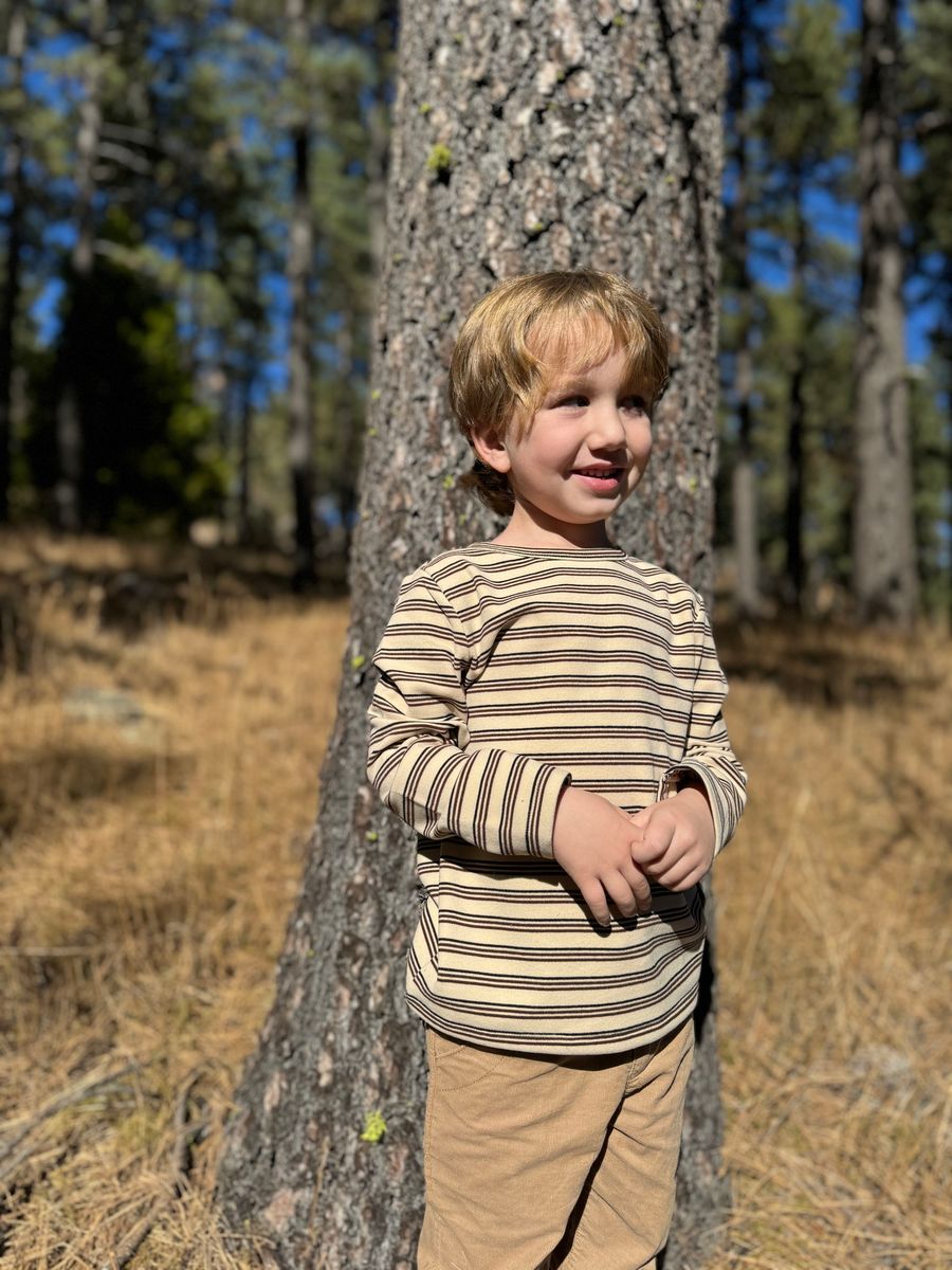 TOBY Brown/Cream Stripe Tee - Boys - Joy