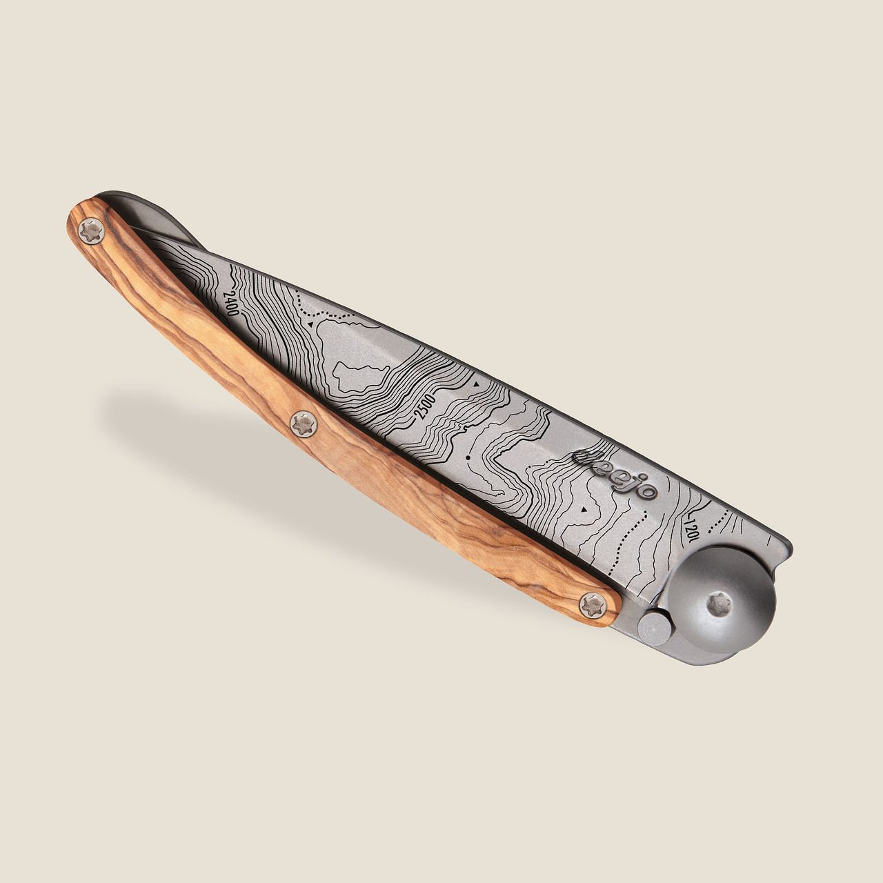 Topography Olive Wood Knife - Joy