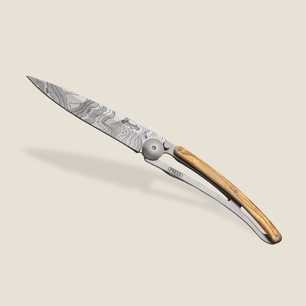 Topography Olive Wood Knife - Joy