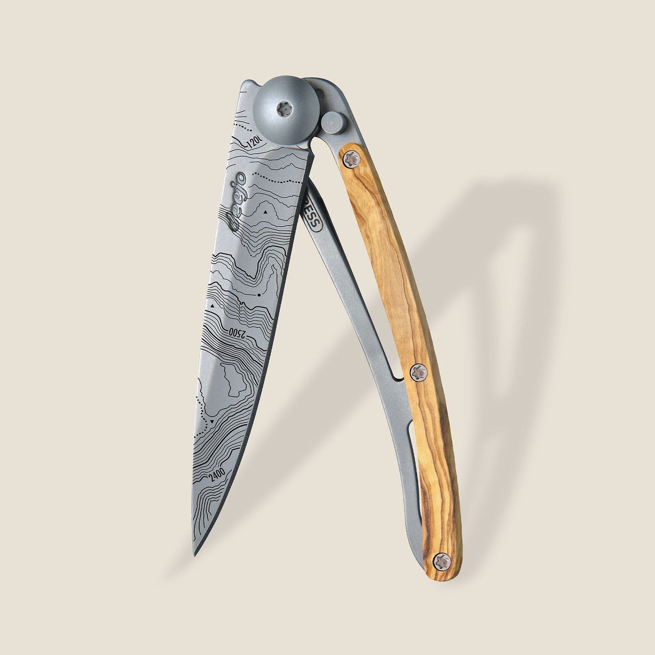 Topography Olive Wood Knife - Joy