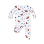 Touchdown Time - Navy 2 Way Zipper Footie 3 - 6M - Joy