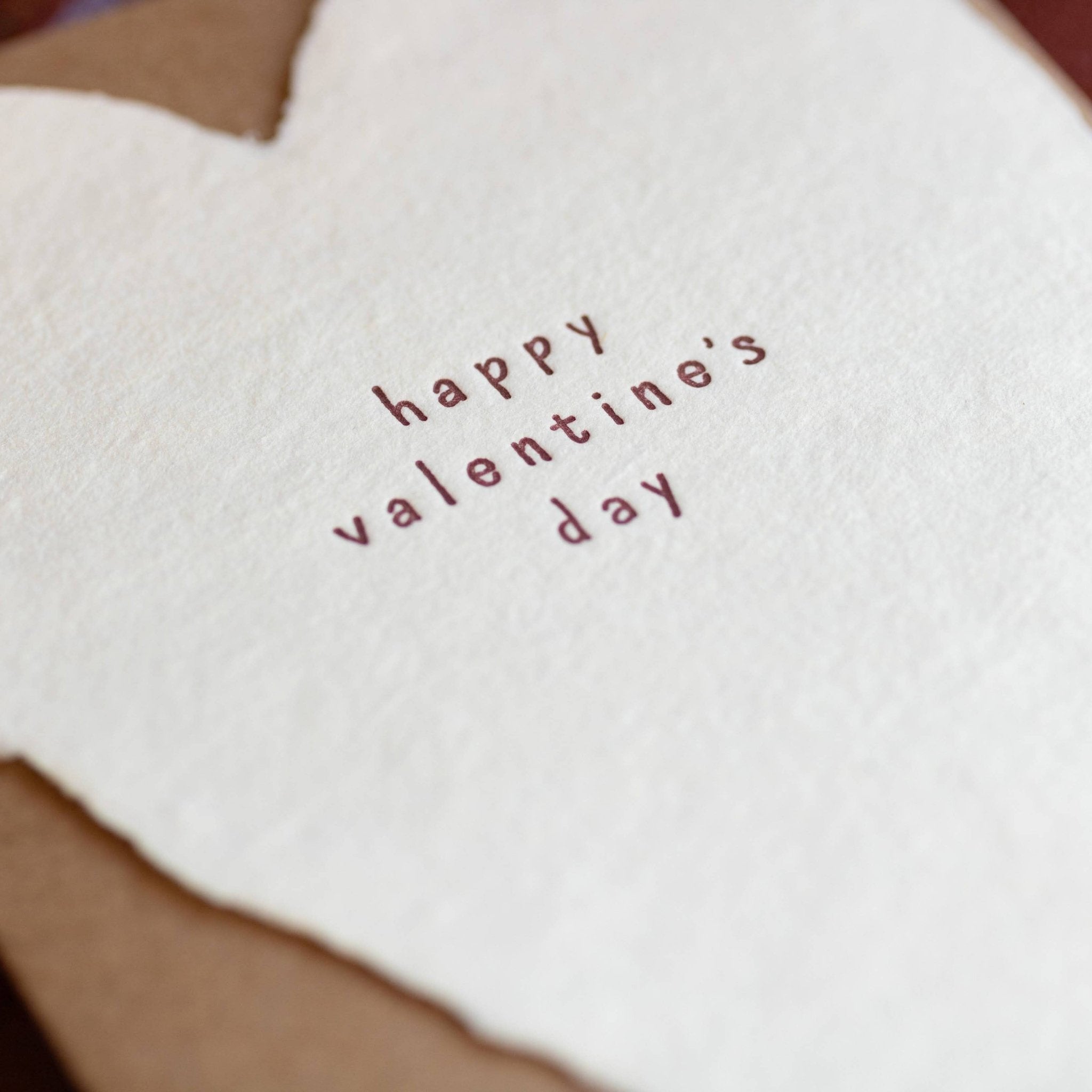 Valentine's Day Greeted Heart Handmade Paper Letterpress: Single - Joy