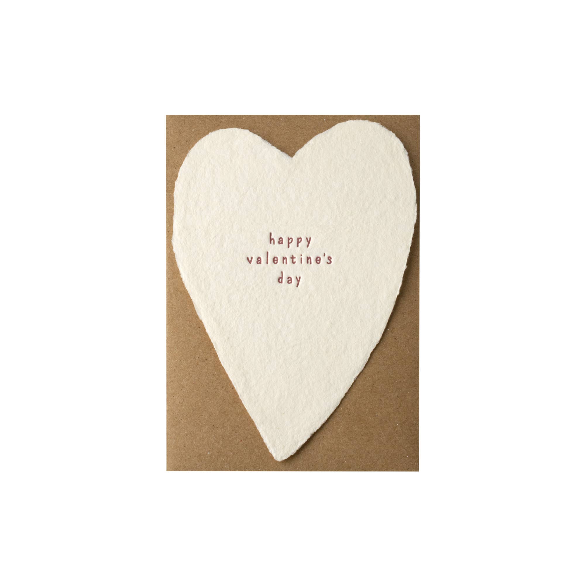 Valentine's Day Greeted Heart Handmade Paper Letterpress: Single - Joy