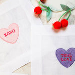 Valentines Heart Cocktail Napkins Set of 6 - Joy