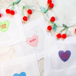 Valentines Heart Cocktail Napkins Set of 6 - Joy