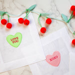 Valentines Heart Cocktail Napkins Set of 6 - Joy