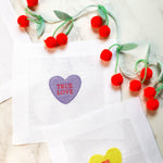 Valentines Heart Cocktail Napkins Set of 6 - Joy