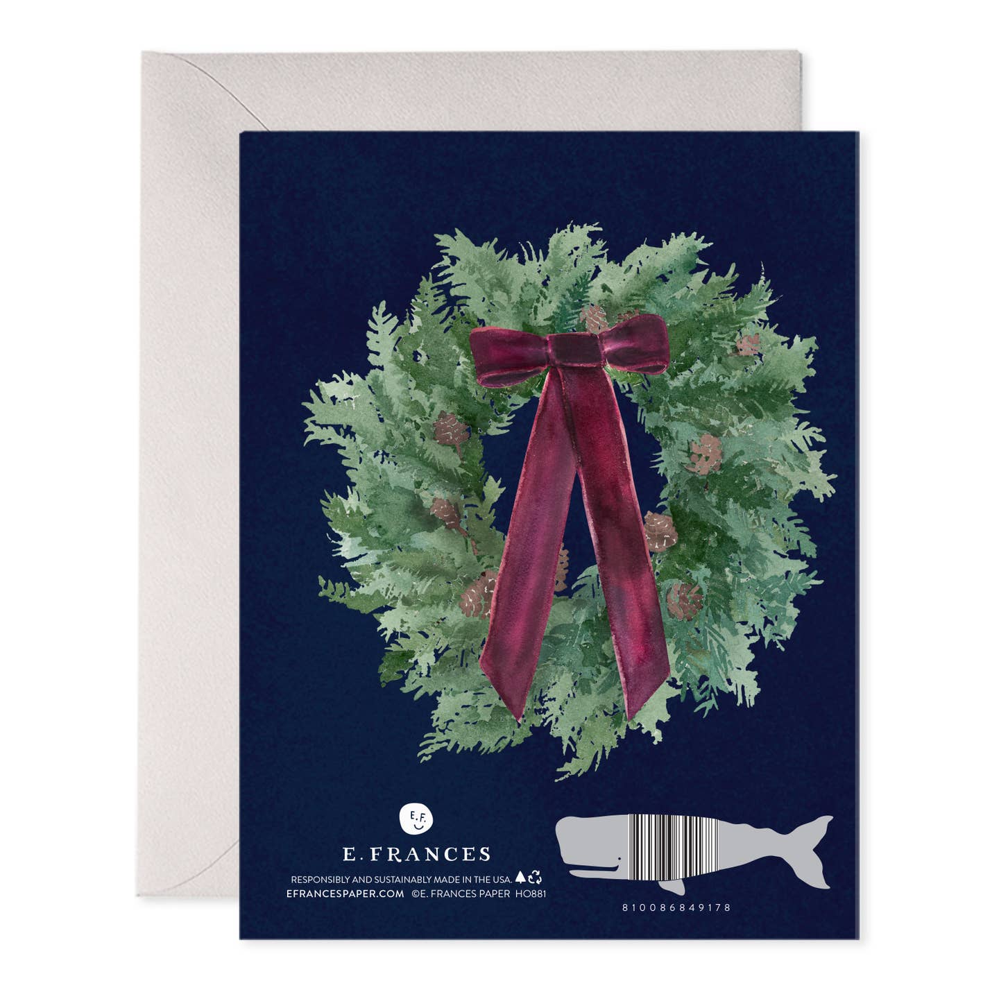 Velvet Bow Wreath Boxed Card Set - Joy Gift Shoppe