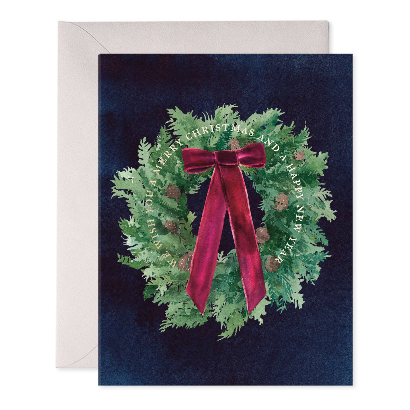 Velvet Bow Wreath Boxed Card Set - Joy Gift Shoppe