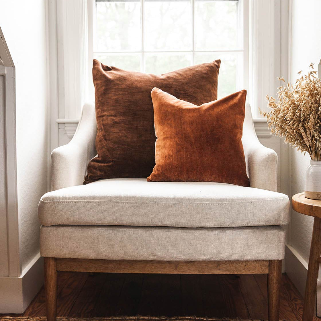 Velvet + Linen Pillows by Farmhouse Pottery - Joy