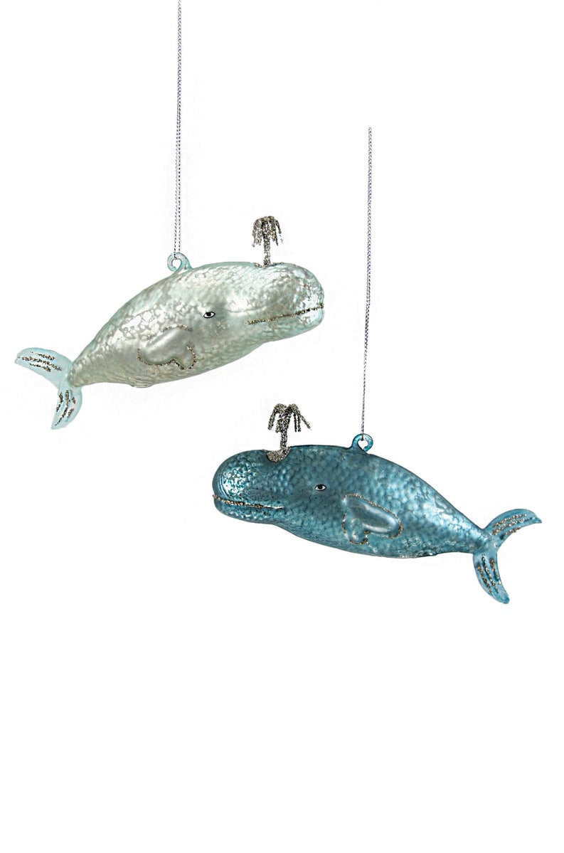 Victorian Whale Ornament - Assorted Light Blue/Dark Blue - Joy