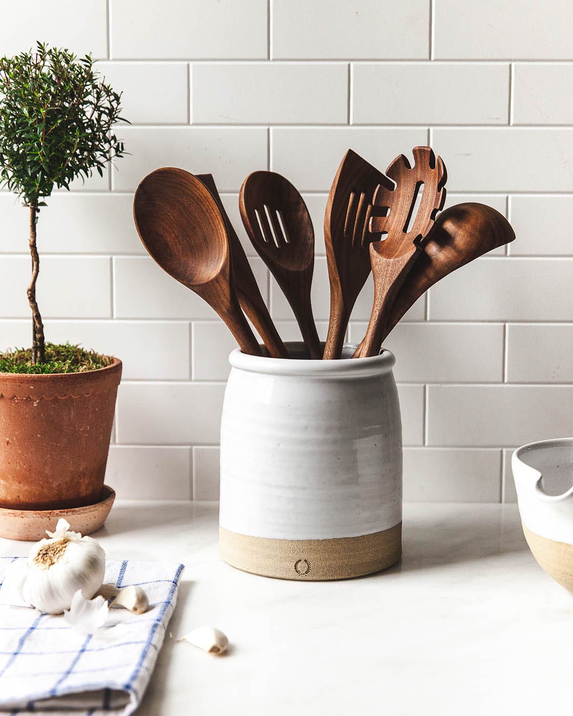 Walnut Essential Kitchen Utensils - Set of 6 - Joy