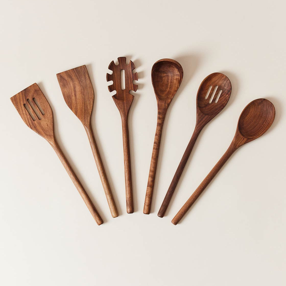 Walnut Essential Kitchen Utensils - Set of 6 - Joy