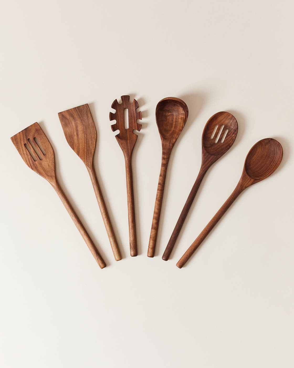 Walnut Essential Kitchen Utensils - Set of 6 - Joy