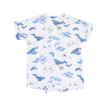 Watercolor Blue Whales Dolman Henley Shortall - Joy