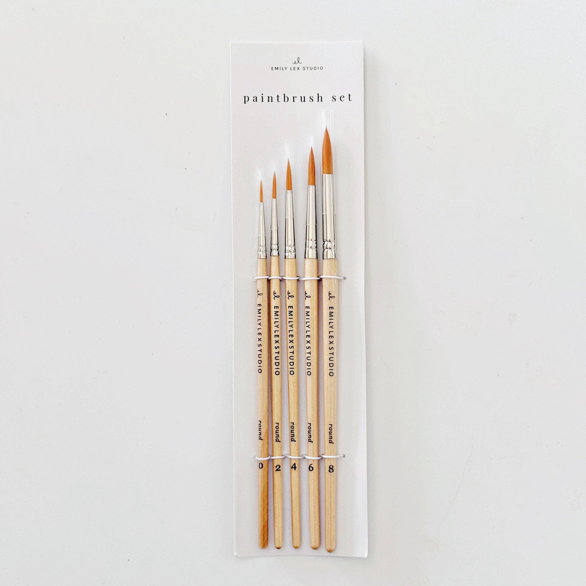 Watercolor Wood Paintbrush Set of 5 - Joy