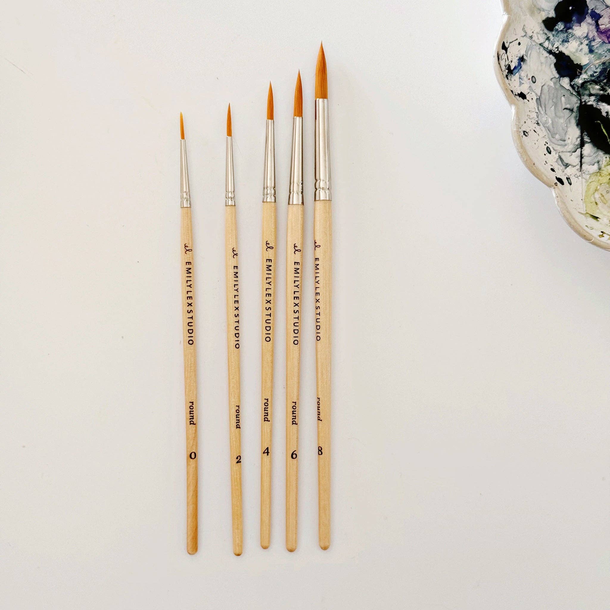Watercolor Wood Paintbrush Set of 5 - Joy