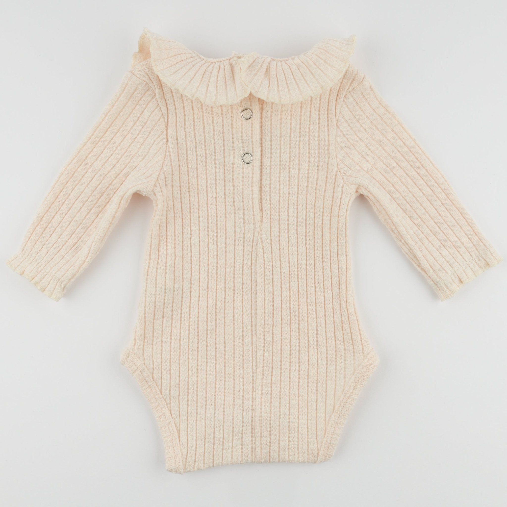 Wide Rib Ruffle Collar LS Onesie - Joy