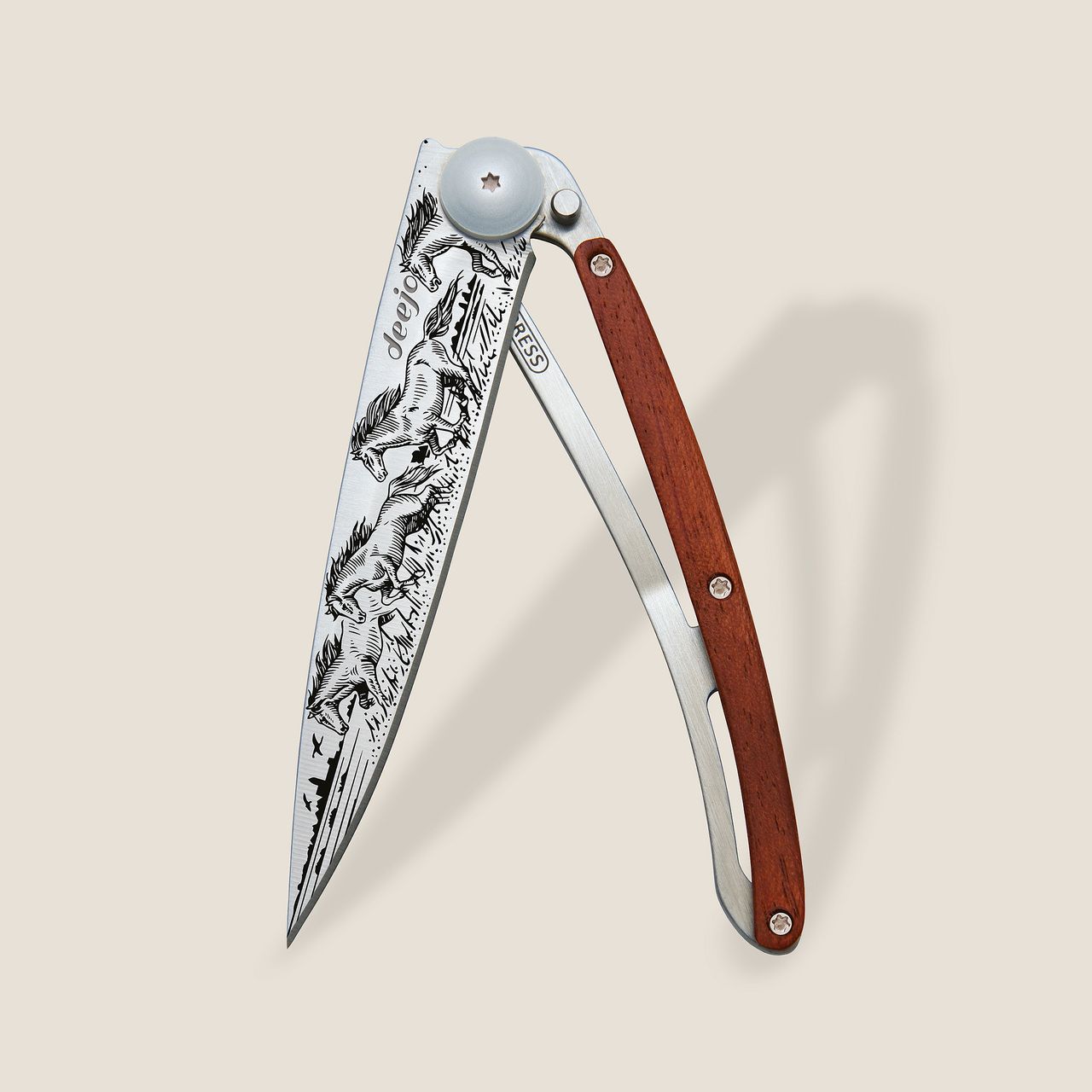 Wild Horses Coral Wood Knife - Joy