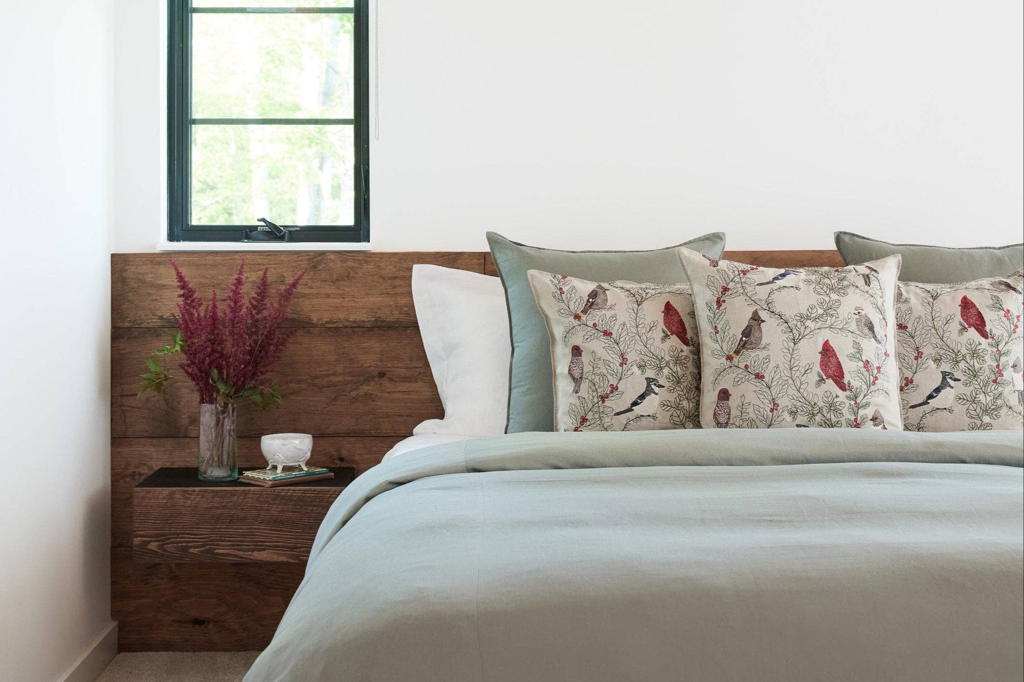 Winter Birds Pillow - Joy
