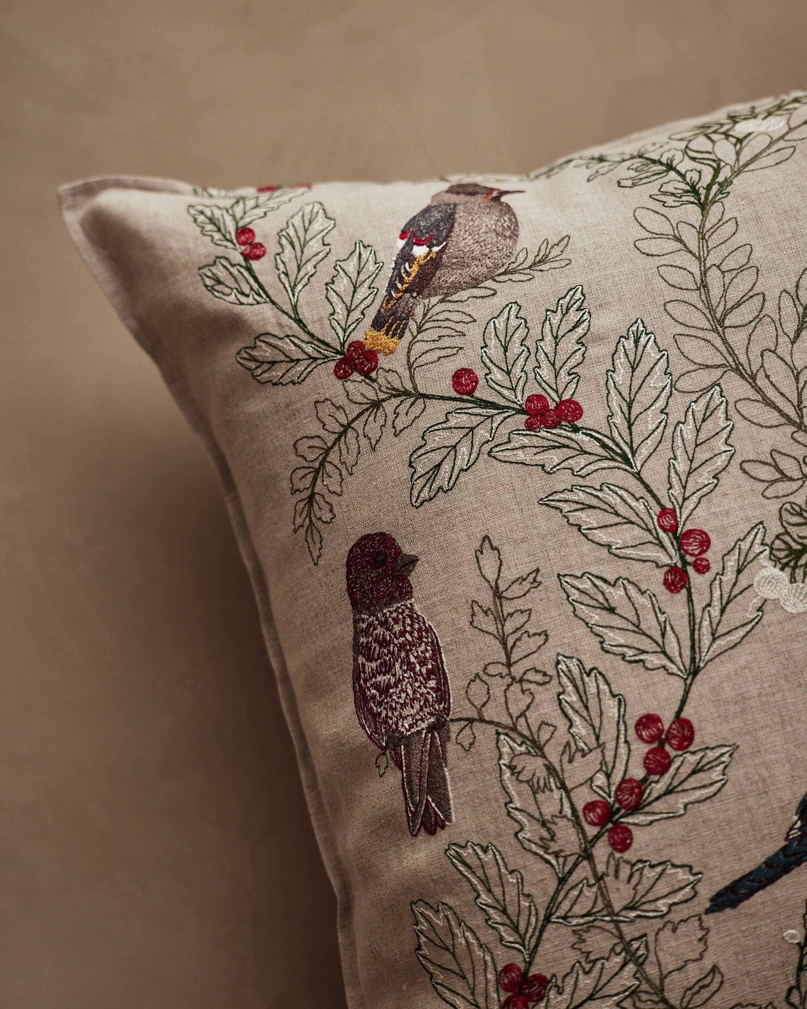Winter Birds Pillow - Joy