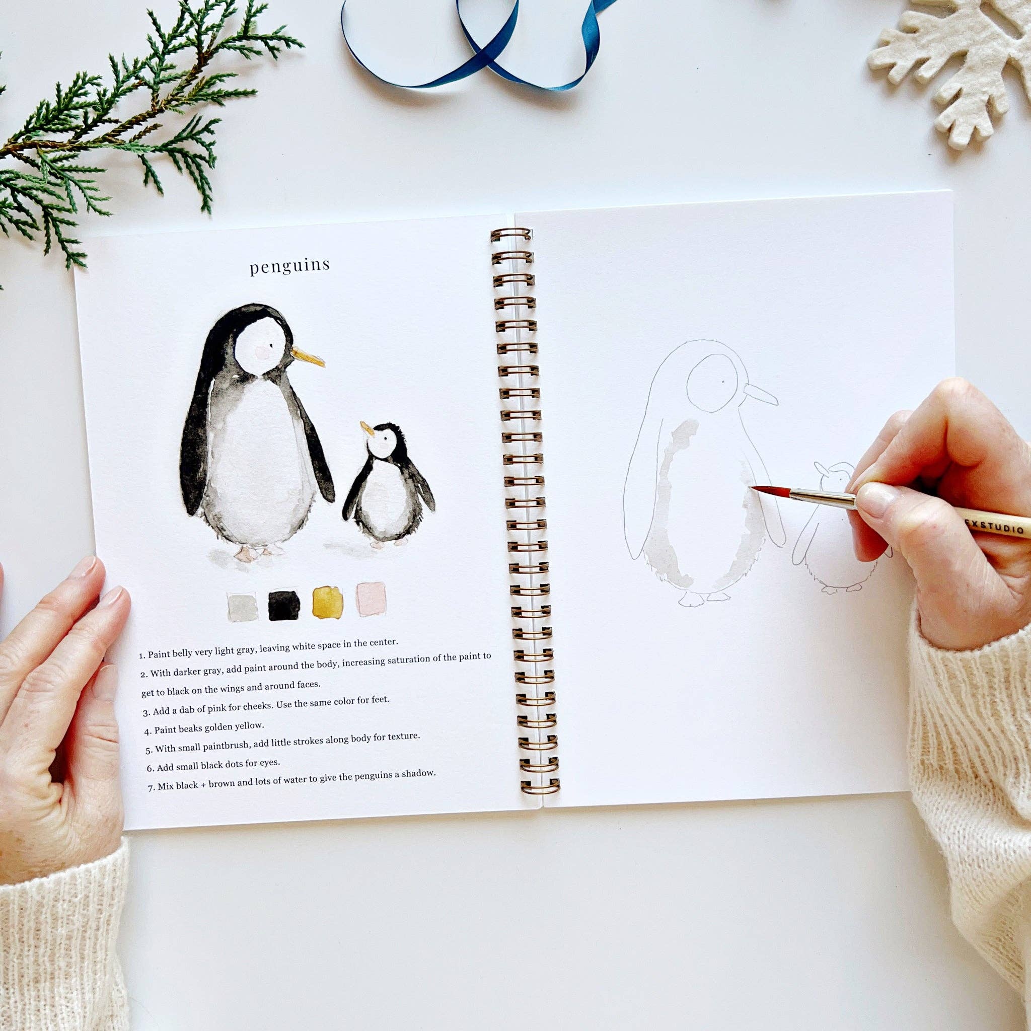 Winter Watercolor Workbook - Joy