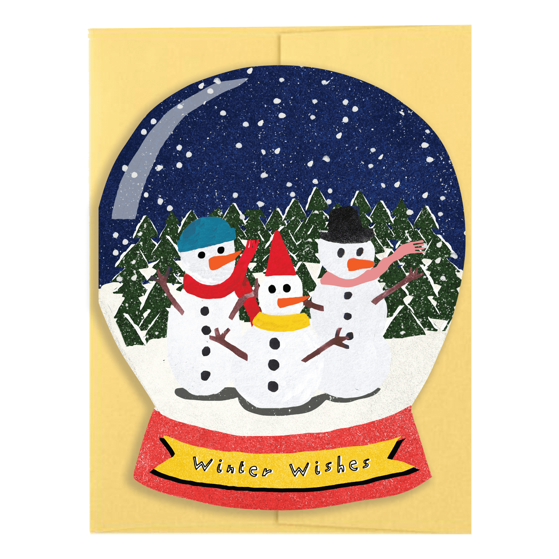 Winter Wishes Snow Globe - Die Cut Card - Joy Gift Shoppe