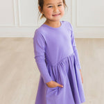 Wisteria Purple Knit LS Twirl Dress | 18 - 24M - Joy