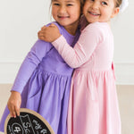 Wisteria Purple Knit LS Twirl Dress | 6Y - Joy