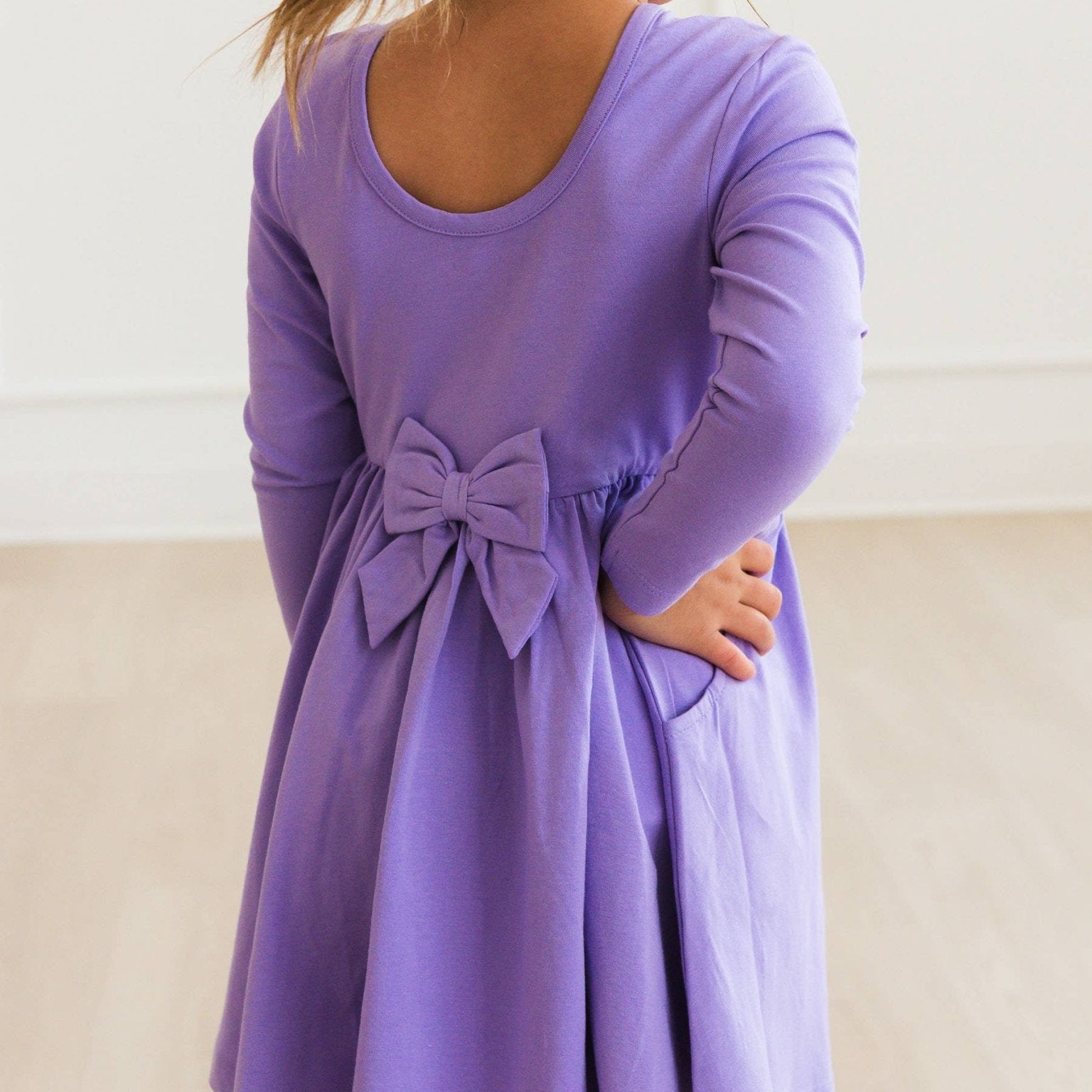 Wisteria Purple Knit LS Twirl Dress | 6Y - Joy