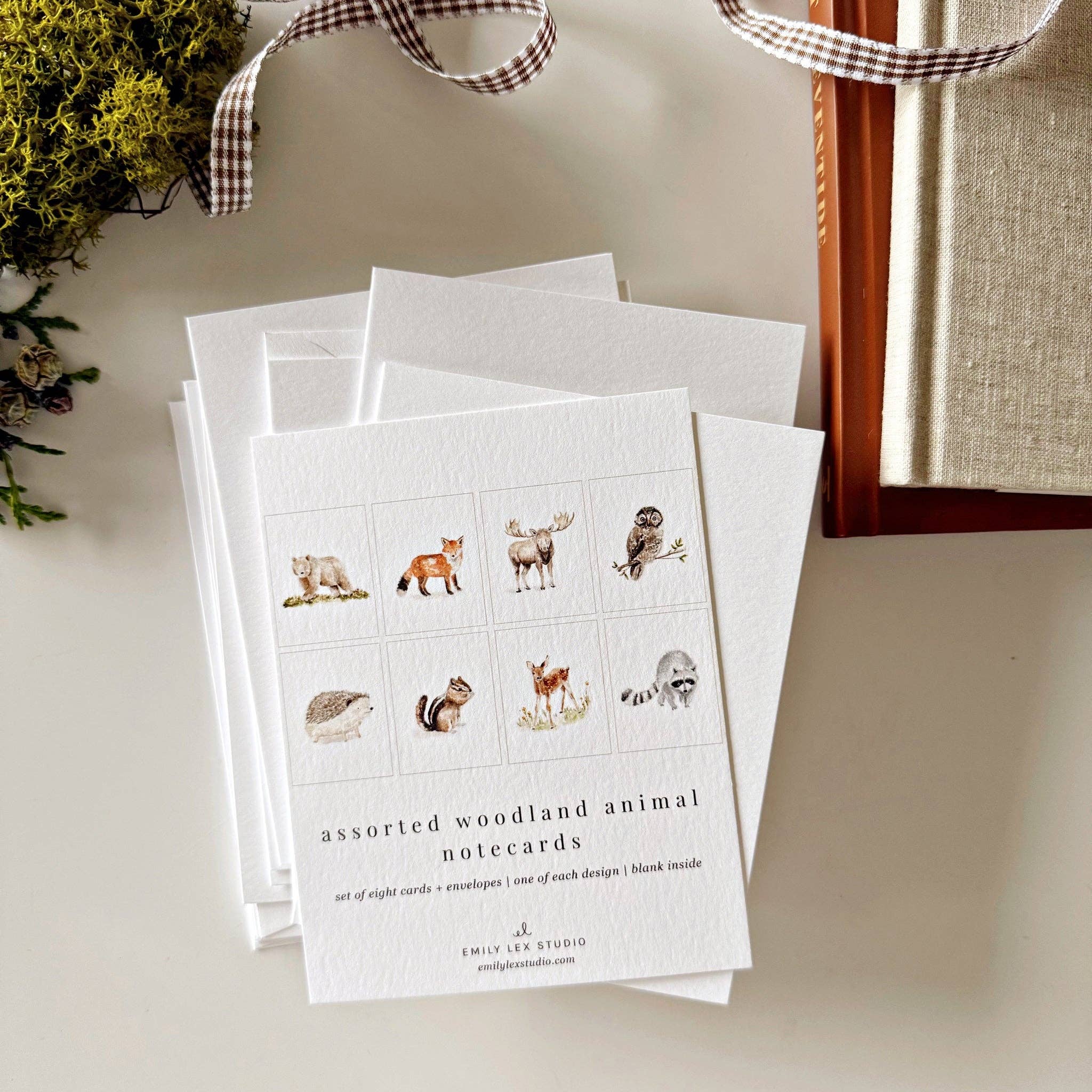 Woodland Animals Assorted Notecard Set - Joy
