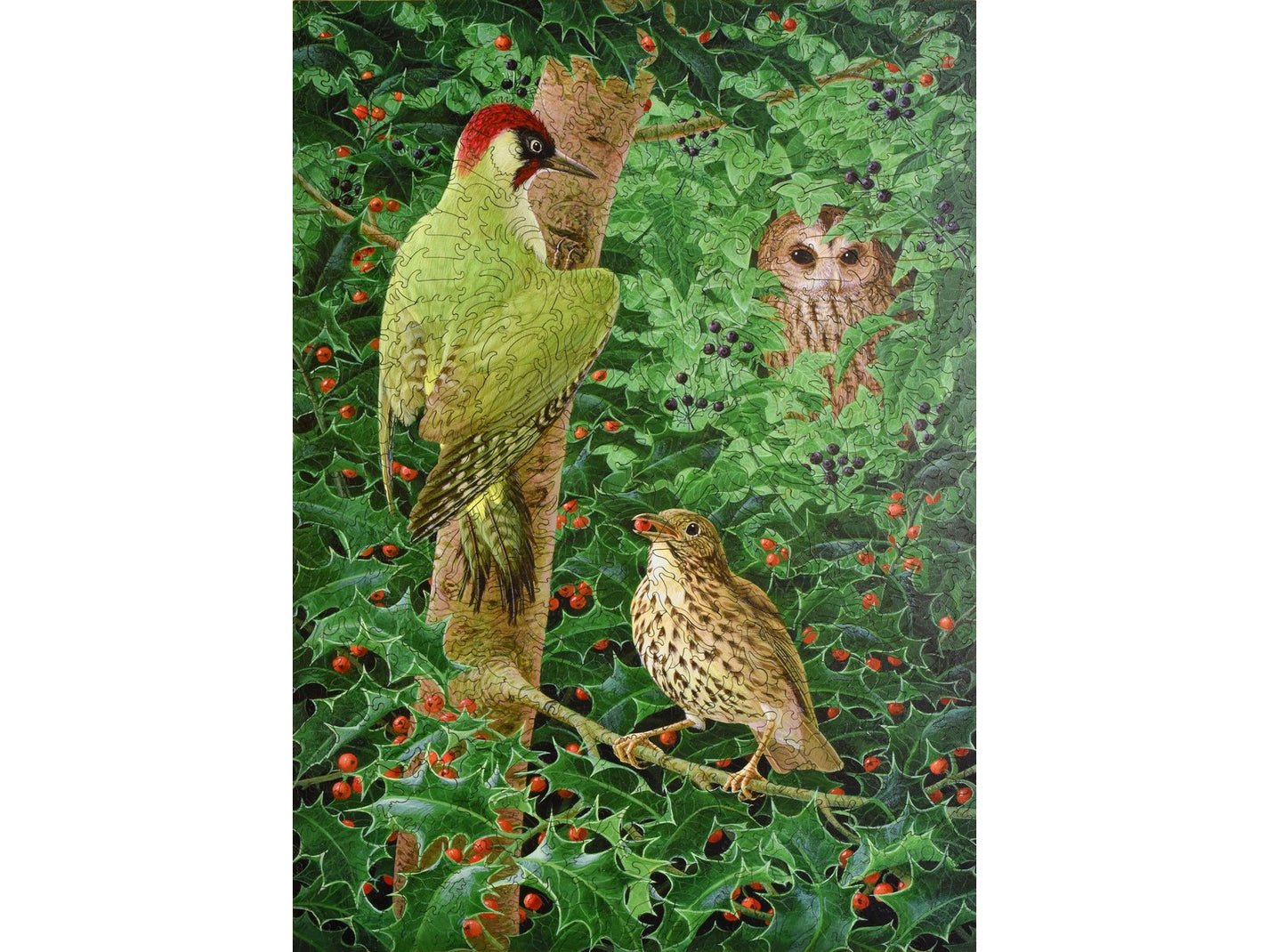 Woodpecker, Owl and Thrush Liberty Puzzle - Joy