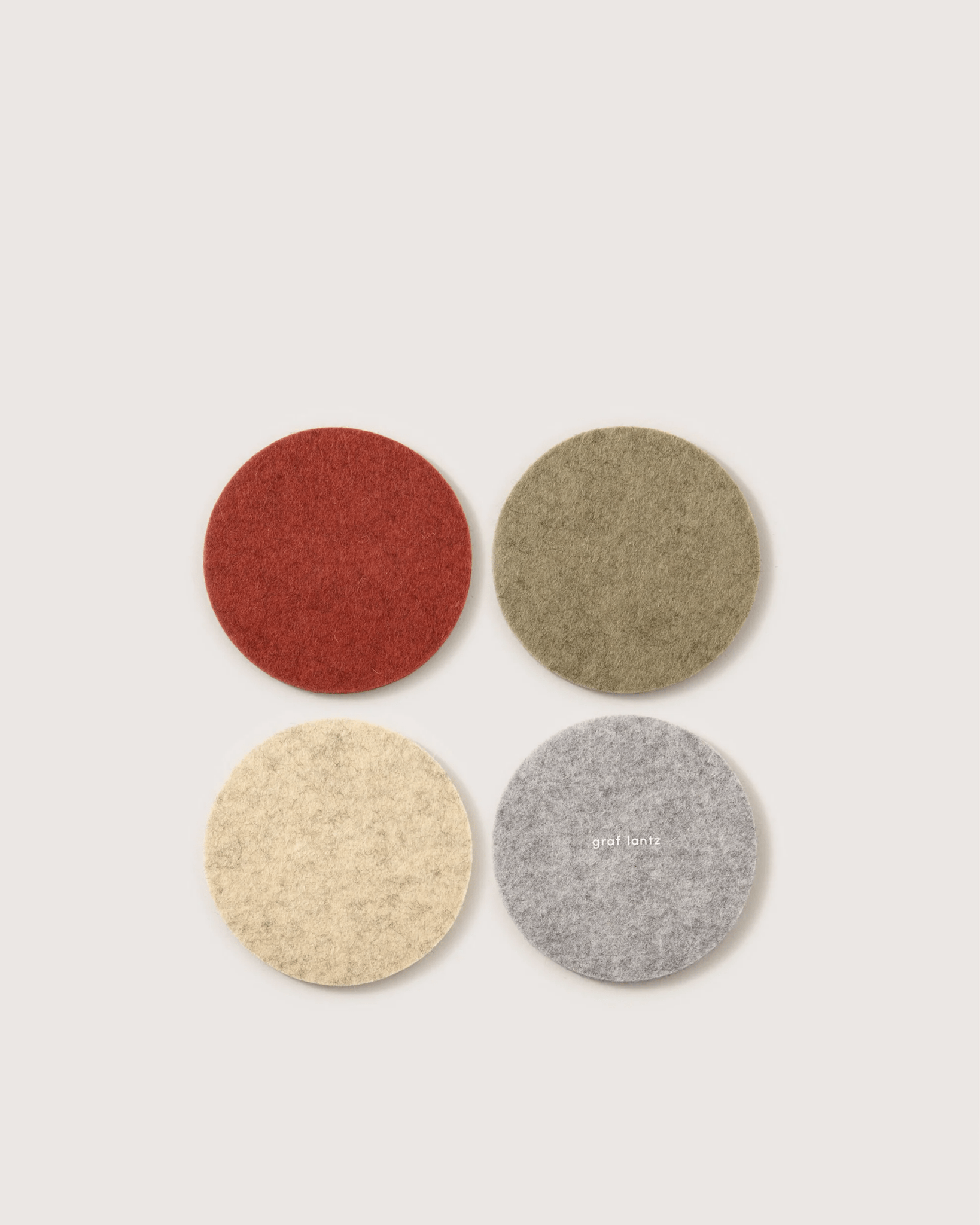 Wool Round Coasters - Set of 4 - Joy