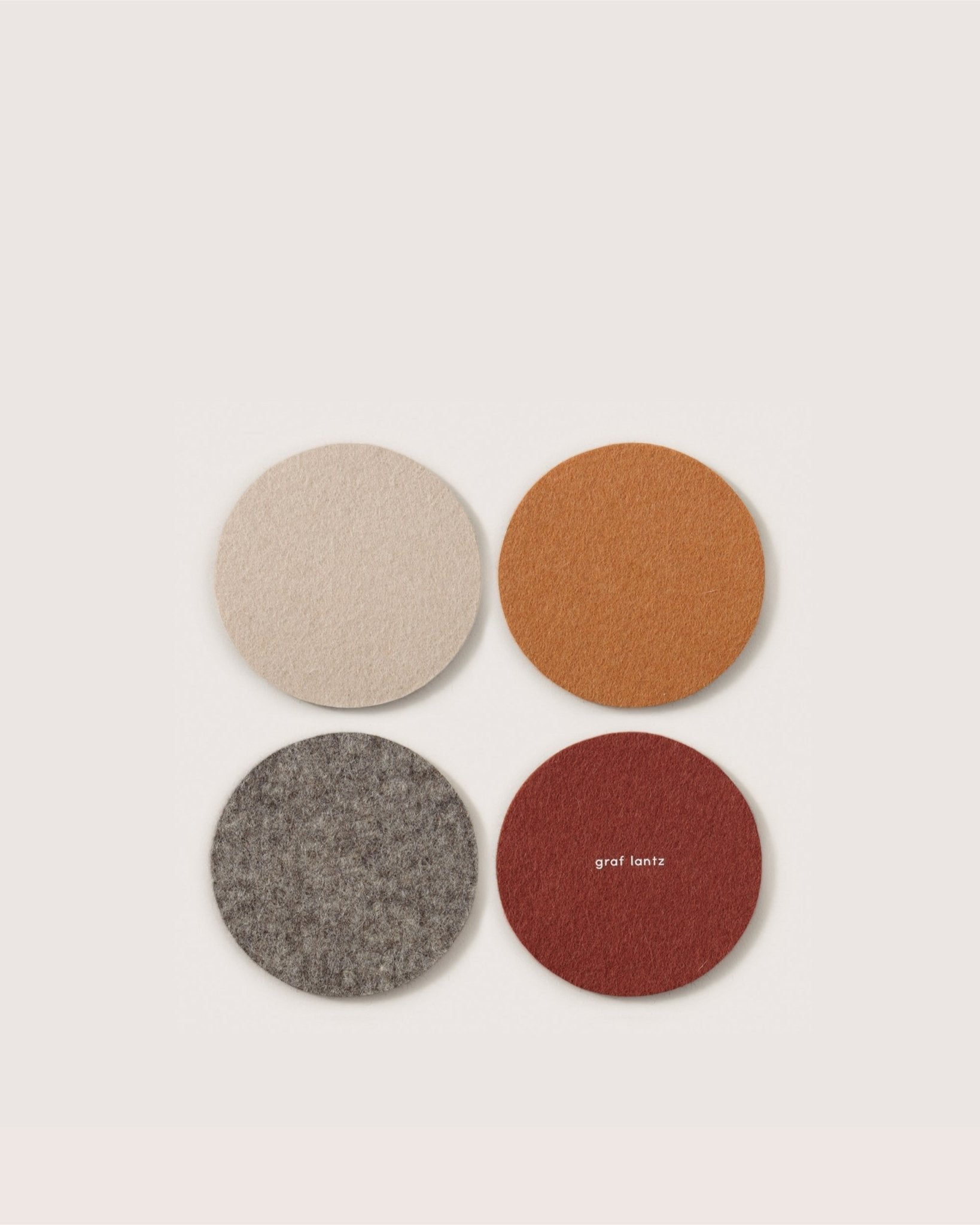 Wool Round Coasters - Set of 4 - Joy