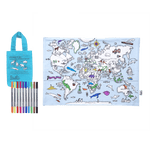 World Map: Animals & Sea Life - Placemat to Go - Joy