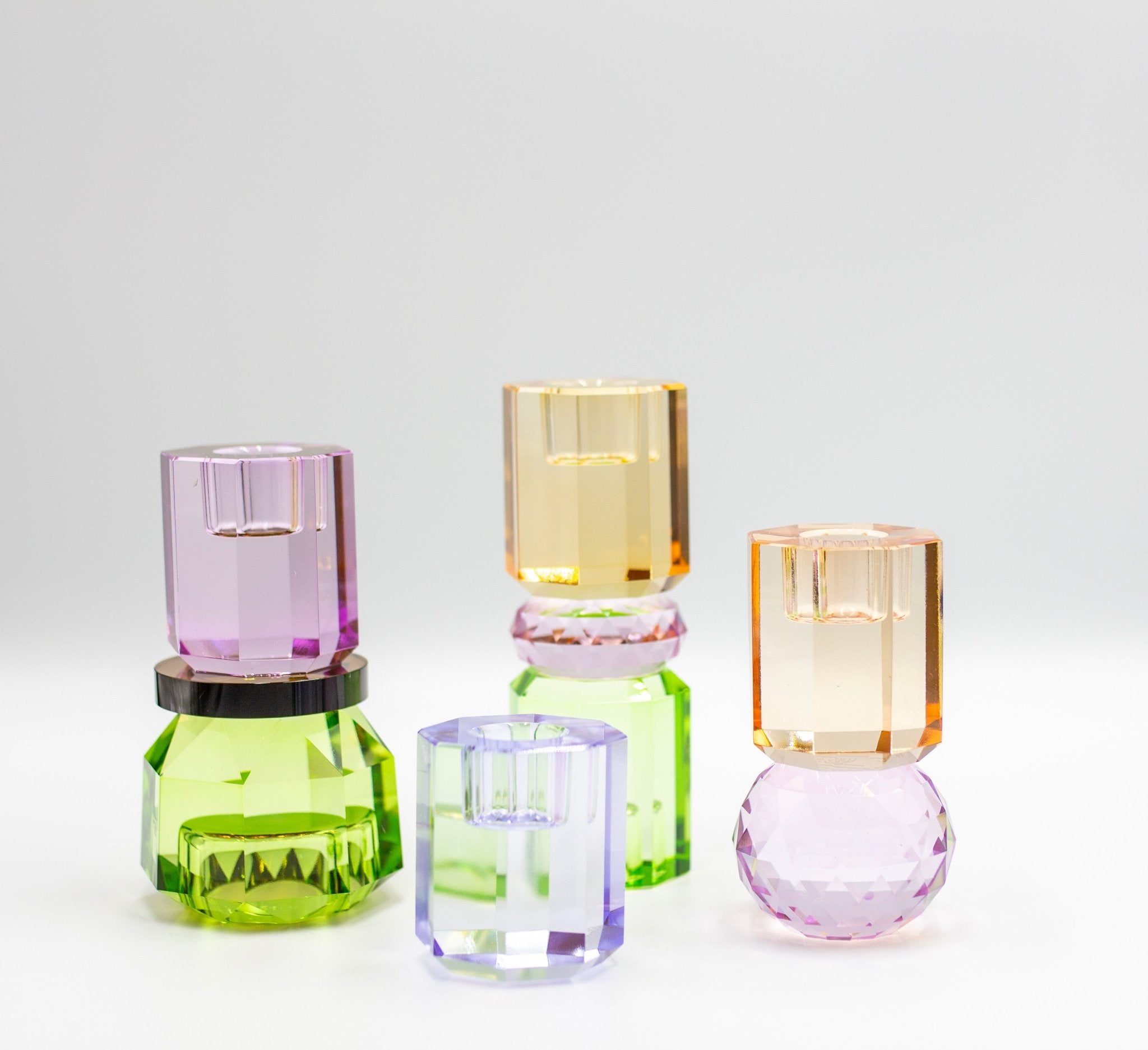 2 Tier Prism Crystal Candle Holder - Joy