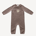Bear Embroidered Long Sleeve Jumpsuit - Joy
