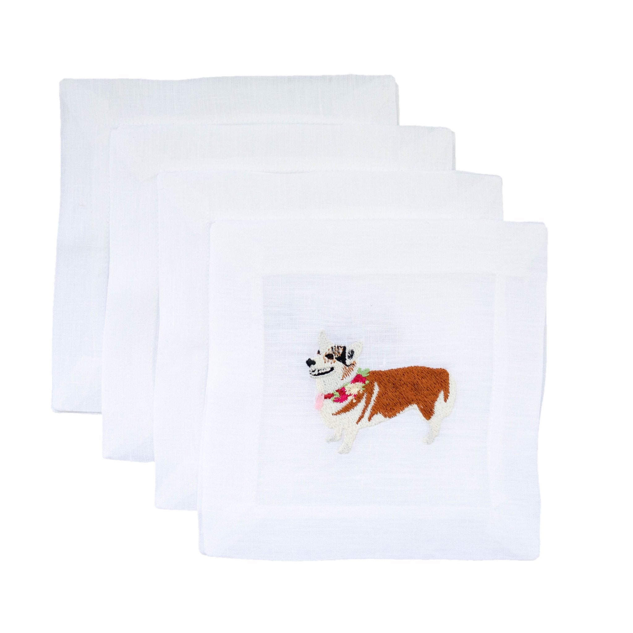 Corgi Cocktail Napkin - Joy