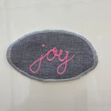 Cursive Words Hand Stitched Embroidery Patch - Joy