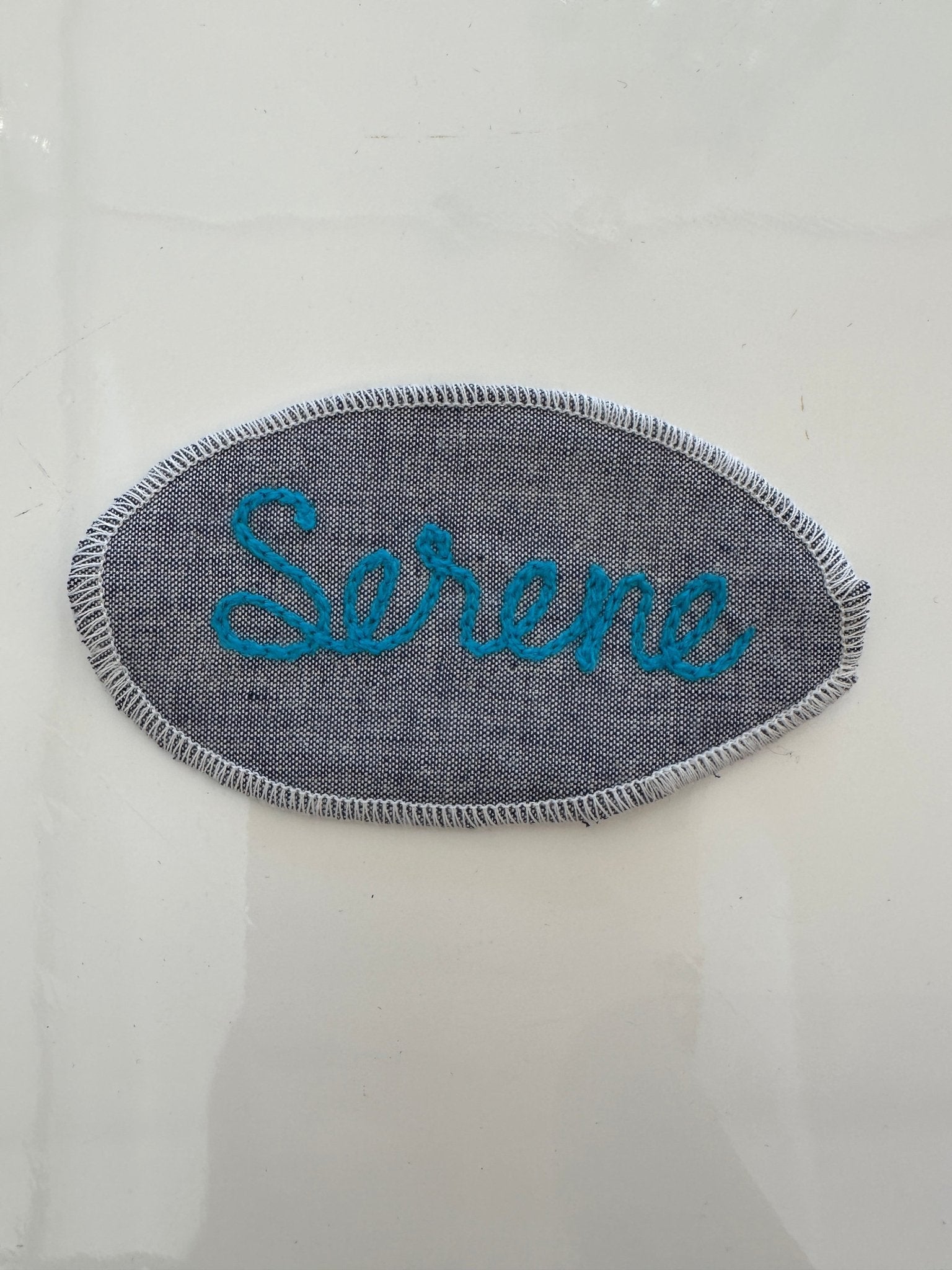 Cursive Words Hand Stitched Embroidery Patch - Joy