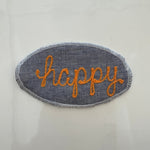 Cursive Words Hand Stitched Embroidery Patch - Joy